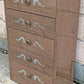 Vintage Antique Old Reclaimed Salvaged Mid Century Modern MCM Art Deco Steel Metal Bedroom Dresser Chest Highboy 5 Drawer