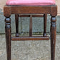 Antique Vintage Old Victorian SOLID Wood Wooden Piano Kneeling Bench Foot Stool Ottoman Plant Stand Pink Fabric