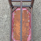 Antique Vintage Old Victorian SOLID Wood Wooden Piano Kneeling Bench Foot Stool Ottoman Plant Stand Pink Fabric