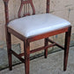 Antique Vintage Old Victorian Lyre Back Chair SOLID Wood Wooden Piano Kneeling Bench Foot Stool Ottoman White Fabric