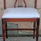 Antique Vintage Old Victorian Lyre Back Chair SOLID Wood Wooden Piano Kneeling Bench Foot Stool Ottoman White Fabric