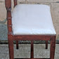 Antique Vintage Old Victorian Lyre Back Chair SOLID Wood Wooden Piano Kneeling Bench Foot Stool Ottoman White Fabric