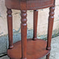 Vintage Old Reclaimed Salvaged Mahogany Wood Wooden 2 TIER Oval End Side Sofa Accent Table Nightstand Shelf