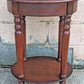 Vintage Old Reclaimed Salvaged Mahogany Wood Wooden 2 TIER Oval End Side Sofa Accent Table Nightstand Shelf