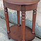Vintage Old Reclaimed Salvaged Mahogany Wood Wooden 2 TIER Oval End Side Sofa Accent Table Nightstand Shelf