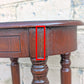 Vintage Old Reclaimed Salvaged Mahogany Wood Wooden 2 TIER Oval End Side Sofa Accent Table Nightstand Shelf