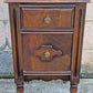 Antique Old Vintage Reclaimed Salvaged SOLID Walnut Wood Wooden Corner Bedside End Side Accent Table Nightstand Stand Lamp Plant Shelf