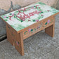Small Vintage Antique Old Handmade Hand Painted Solid Wood Wooden Foot Step Stool Plant Stand Side Accent Chair Seat Garden Bench