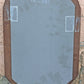 Small Vintage Antique Old Reclaimed Salvaged Solid Wood Wooden Oval Curved Wall Mounted Mount Accent Bathroom Mirror Glass Ornate Decorative
