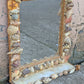 Vintage Old Reclaimed Salvaged Handmade Handcrafted Solid Wood Wooden Wall Mounted Seashell Ocean Beach Mount Accent Bathroom Mirror Glass Ornate Decorative