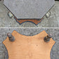 Vintage Antique Old Reclaimed Salvaged Octagonal Marble Top Metal Wood 2 Tier End Side Accent Sofa Lamp Table Plant Stand