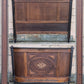 Antique Vintage Old Reclaimed Salvaged SOLID Oak Wood Wooden Edwardian Style Bowed Curved Front Full Size Bed Frames Head Foot Board Rail Set
