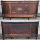 Antique Vintage Old Reclaimed Salvaged SOLID Oak Wood Wooden Edwardian Style Bowed Curved Front Full Size Bed Frames Head Foot Board Rail Set