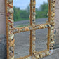 Vintage Old Reclaimed Salvaged Handmade Handcrafted Solid Wood Wooden Wall Mounted Seashell Ocean Beach Mount Accent Bathroom Mirror Glass