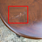 Pair Vintage Old Reclaimed Salvaged Victorian Circular Round Circle Cherry Wood Wooden Metal Steel Frame End Side Bed Table Nightstand Stand