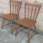 Pair of Vintage Antique Old Reclaimed Salvaged Hale Furniture SOLID Maple Wood Wooden Windsor Spindle Back Side Dining Accent Chair Seats
