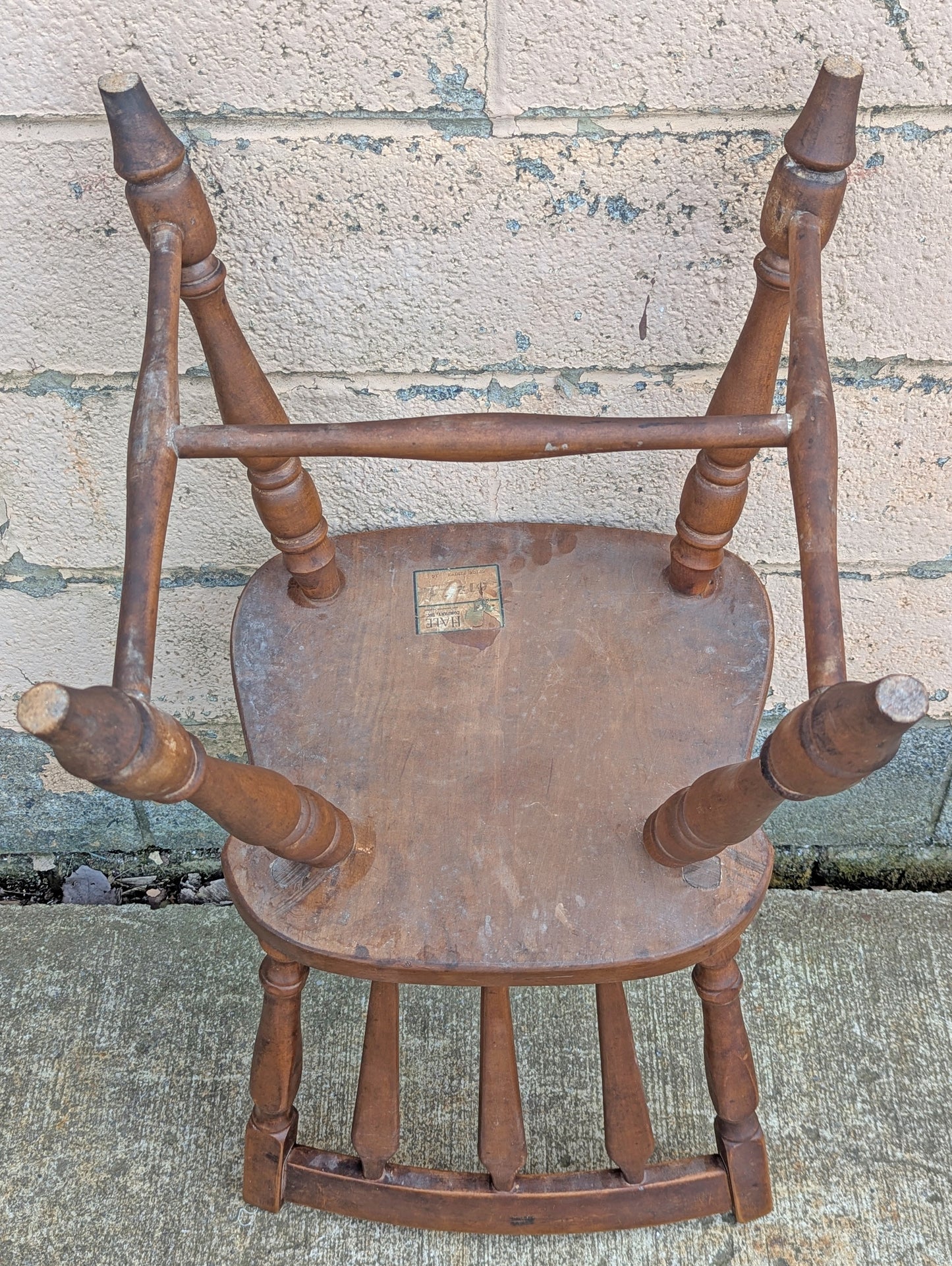 Pair of Vintage Antique Old Reclaimed Salvaged Hale Furniture SOLID Maple Wood Wooden Windsor Spindle Back Side Dining Accent Chair Seats