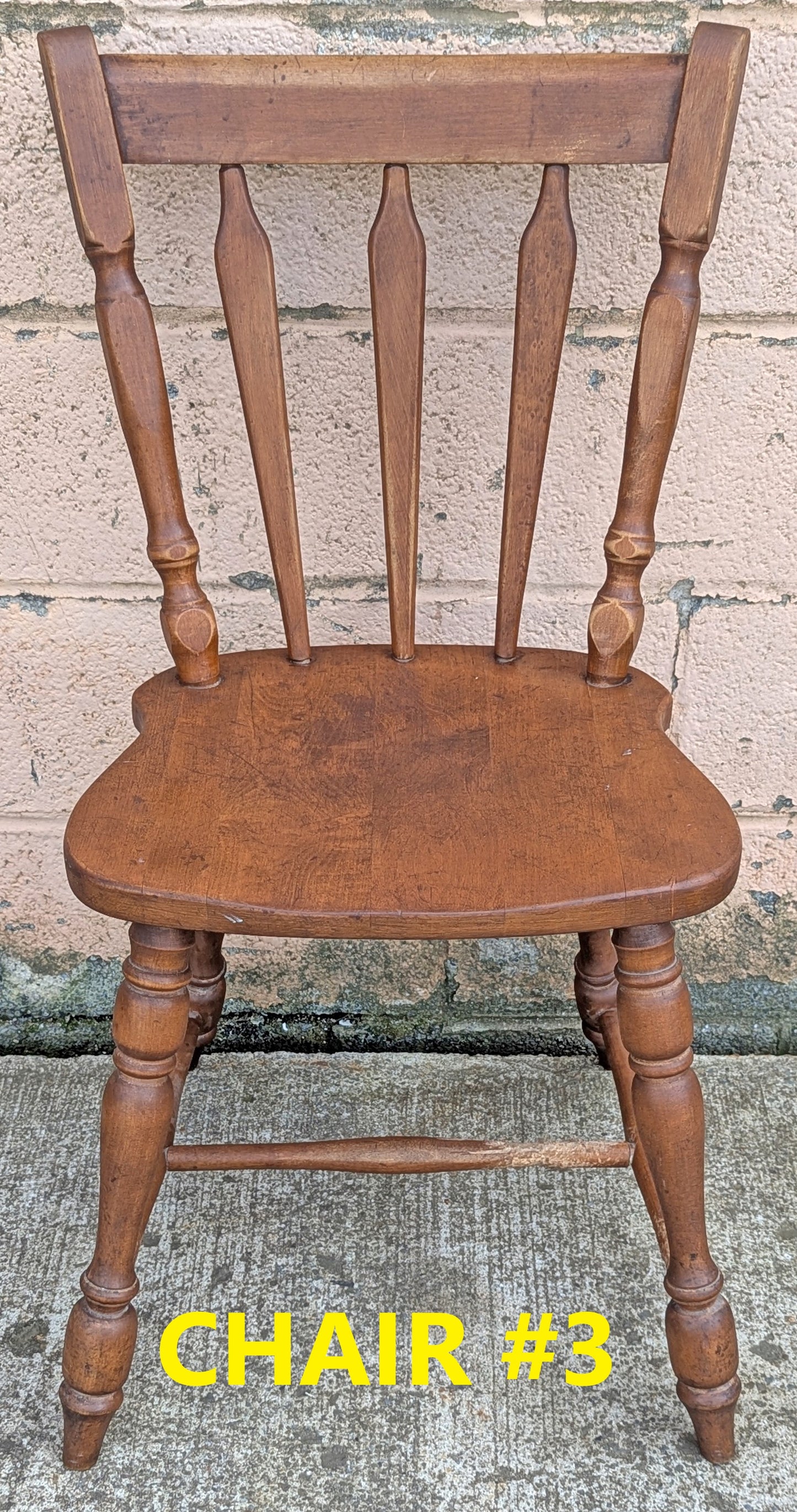 Pair of Vintage Antique Old Reclaimed Salvaged Hale Furniture SOLID Maple Wood Wooden Windsor Spindle Back Side Dining Accent Chair Seats