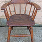 Antique Vintage Old Reclaimed Salvaged SOLID Wood Wooden Captain Smoker Pub Barrel Side Dining Accent Desk Arm Chair Armchair Spindle Back