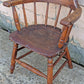 Antique Vintage Old Reclaimed Salvaged SOLID Wood Wooden Captain Smoker Pub Barrel Side Dining Accent Desk Arm Chair Armchair Spindle Back