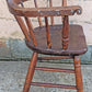 Antique Vintage Old Reclaimed Salvaged SOLID Wood Wooden Captain Smoker Pub Barrel Side Dining Accent Desk Arm Chair Armchair Spindle Back