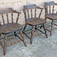 Set of 3 Vintage Antique Old Reclaimed Salvaged Hale Solid Maple Wood Wooden Captain Navigator Pub Dining Side Accent Arm Chair Armchair