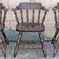 Set of 3 Vintage Antique Old Reclaimed Salvaged Hale Solid Maple Wood Wooden Captain Navigator Pub Dining Side Accent Arm Chair Armchair
