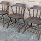 Set of 3 Vintage Antique Old Reclaimed Salvaged Hale Solid Maple Wood Wooden Captain Navigator Pub Dining Side Accent Arm Chair Armchair