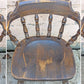 Set of 3 Vintage Antique Old Reclaimed Salvaged Hale Solid Maple Wood Wooden Captain Navigator Pub Dining Side Accent Arm Chair Armchair