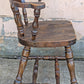 Set of 3 Vintage Antique Old Reclaimed Salvaged Hale Solid Maple Wood Wooden Captain Navigator Pub Dining Side Accent Arm Chair Armchair