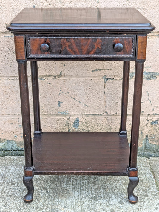 Antique Vintage Old Reclaimed Salvaged Victorian SOLID Mahogany Wood Wooden Side End Hall Corner Sofa Couch Table Night Stand Shelf Drawer
