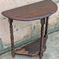 Antique Vintage Old DISTRESSED Salvaged Victorian Solid Wood Wooden Console Half Round Semi Circle Lamp End Side Pedestal Table Plant Stand