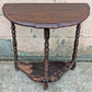 Antique Vintage Old DISTRESSED Salvaged Victorian Solid Wood Wooden Console Half Round Semi Circle Lamp End Side Pedestal Table Plant Stand