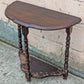 Antique Vintage Old DISTRESSED Salvaged Victorian Solid Wood Wooden Console Half Round Semi Circle Lamp End Side Pedestal Table Plant Stand