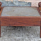 Antique Vintage Old Victorian Handmade Handcrafted SOLID Wood Wooden Kneeling Bench Foot Stool Ottoman Stand Floral Blue Fabric Seat Design