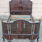 Antique Old Victorian Reclaimed Salvaged SOLID Walnut Wood Wooden Curved Bowed Twin Size Bed Frames Head Foot Board Set