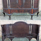Antique Old Victorian Reclaimed Salvaged SOLID Walnut Wood Wooden Curved Bowed Twin Size Bed Frames Head Foot Board Set