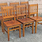 Set of 6 Antique Vintage Old Reclaimed Salvaged Arts Crafts Solid Maple Wood Wooden School Church Lodge Side Accent Dining Seat Chairs
