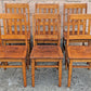 Set of 6 Antique Vintage Old Reclaimed Salvaged Arts Crafts Solid Maple Wood Wooden School Church Lodge Side Accent Dining Seat Chairs