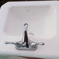 31"H Antique Vintage Old Salvaged Reclaimed 1932 White Porcelain Cast Iron Pedestal Bathroom Sink Art Deco Style