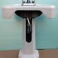31"H Antique Vintage Old Salvaged Reclaimed 1932 White Porcelain Cast Iron Pedestal Bathroom Sink Art Deco Style
