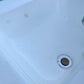31"H Antique Vintage Old Salvaged Reclaimed 1932 White Porcelain Cast Iron Pedestal Bathroom Sink Art Deco Style