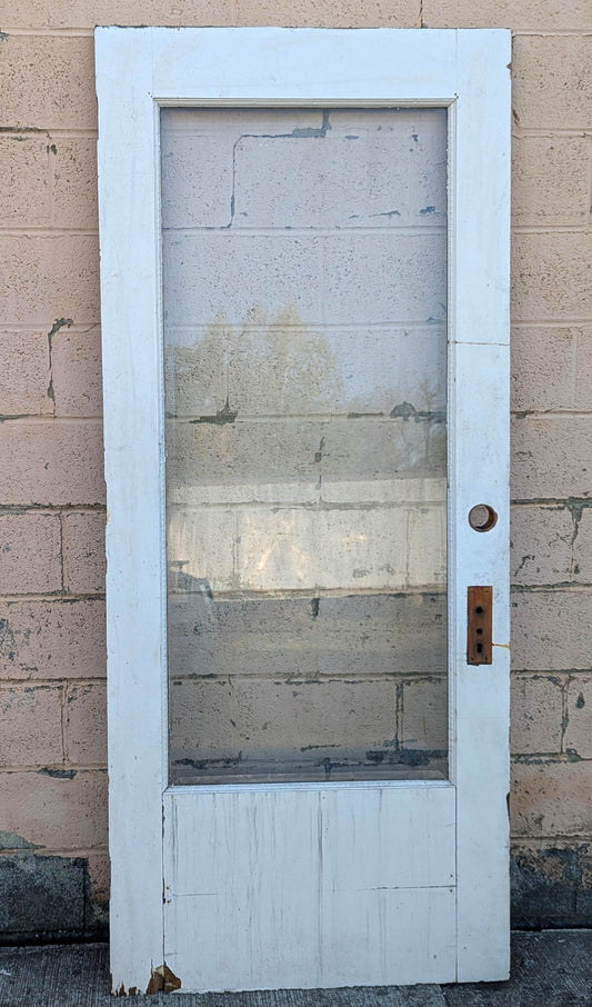 36"x84"x1.75" Antique Solid Wood Exterior Entry Door Full-Length Window Beveled Glass