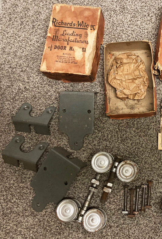 Vintage Old Unused NOS "Richards Wilcox" Barn Sliding Door Roller Bearing Trolley Door Hangers Hardware