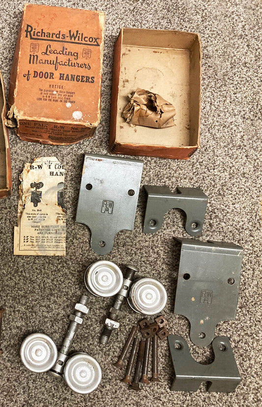 Vintage Old Unused NOS "Richards Wilcox" Barn Sliding Door Roller Bearing Trolley Door Hangers Hardware
