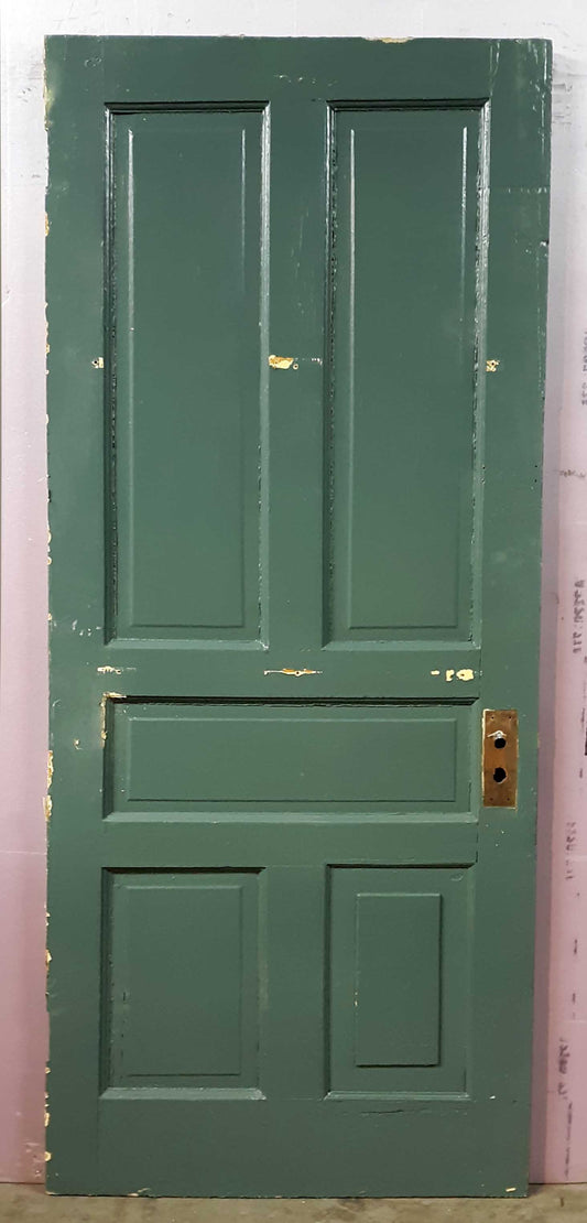 31.5"x79" Antique Vintage Old Reclaimed Salvaged Victorian Interior SOLID Wood Wooden Doors 5 Panels