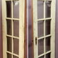 48"x78" Pair Antique Vintage Old French Double SOLID Wooden Wood Doors 20 Windows Glass