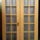 48"x78" Pair Antique Vintage Old French Double SOLID Wooden Wood Doors 20 Windows Glass