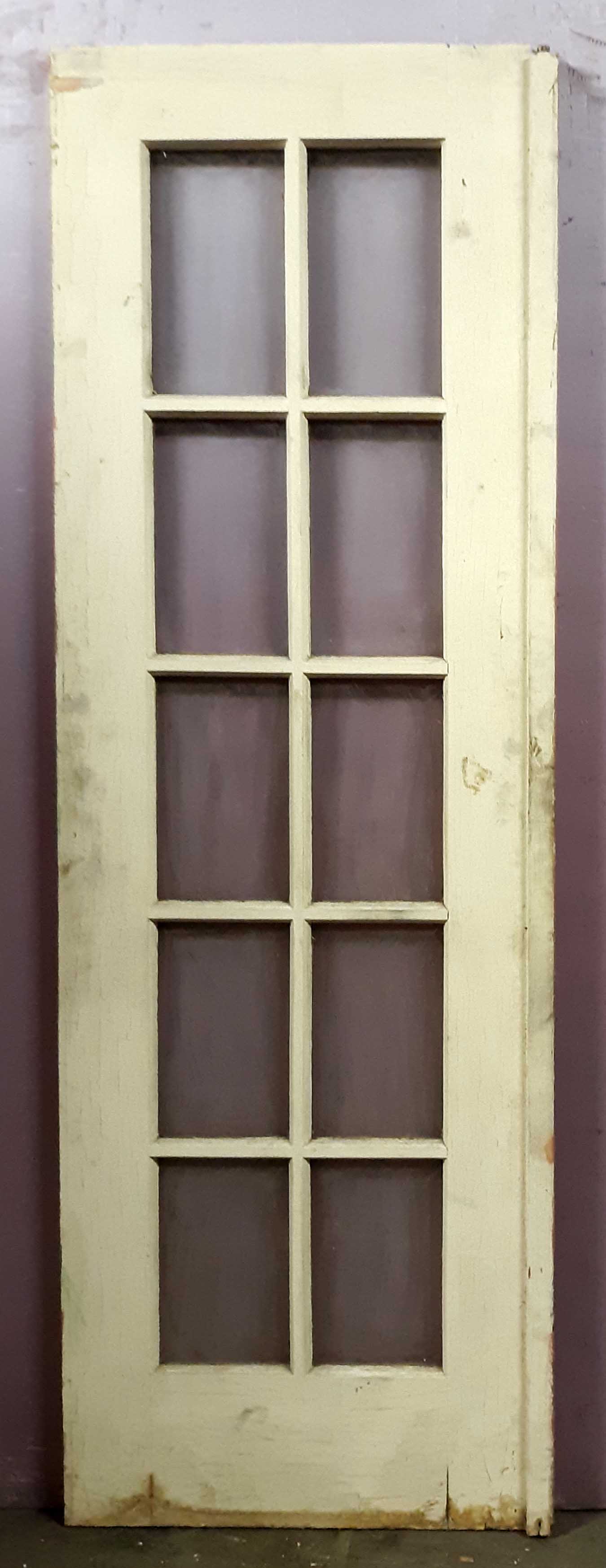48"x78" Pair Antique Vintage Old French Double SOLID Wooden Wood Doors 20 Windows Glass