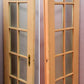 48"x78" Pair Antique Vintage Old French Double SOLID Wooden Wood Doors 20 Windows Glass